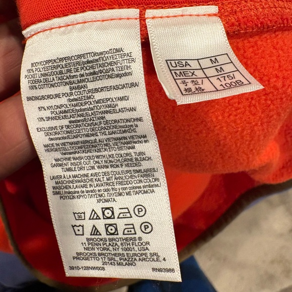 Brooks Brothers Fleece Orange Full-Zip Jacket - Picture 8 of 8